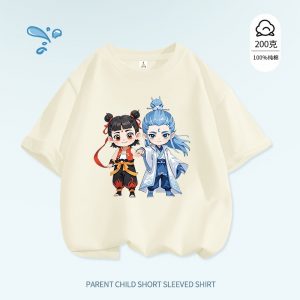 品牌折扣店撤柜清仓童装夏季中大童哪吒印花休闲短袖透气T恤上衣